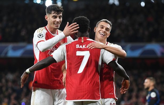 Bukayo Saka Leandro Trossard Kai Havertz Arsenal